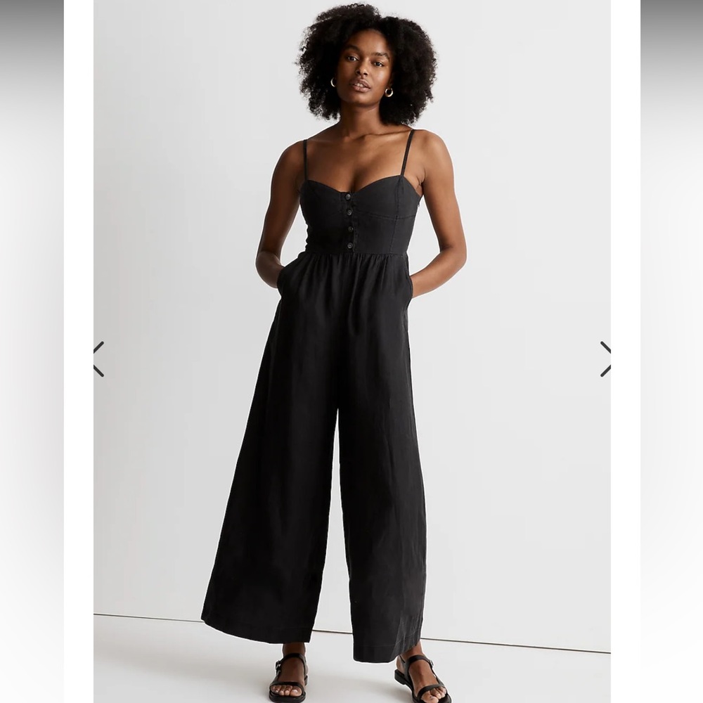 Madewell 100% Linen Wide-Leg Jumpsuit